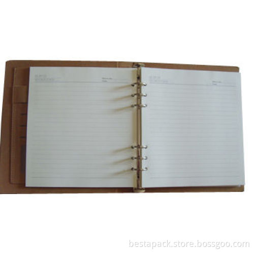 Premium Diary with PU Leather Cover and 6 E-ring Metal Binder